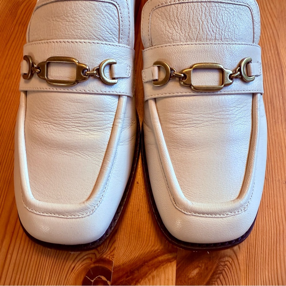 Larroude Cream Leather Loafers - Picture 15 of 16